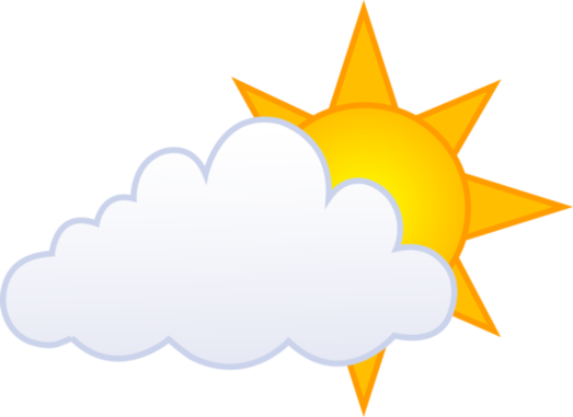 Sun with cloud clipart