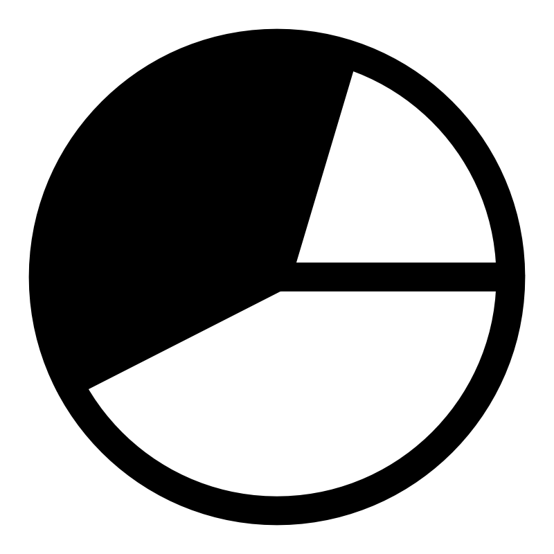 Pie chart clipart black and white