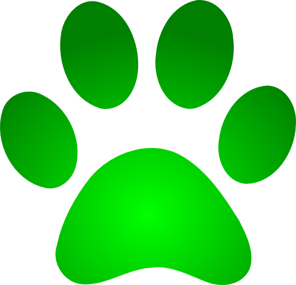 Yellow paw print clipart
