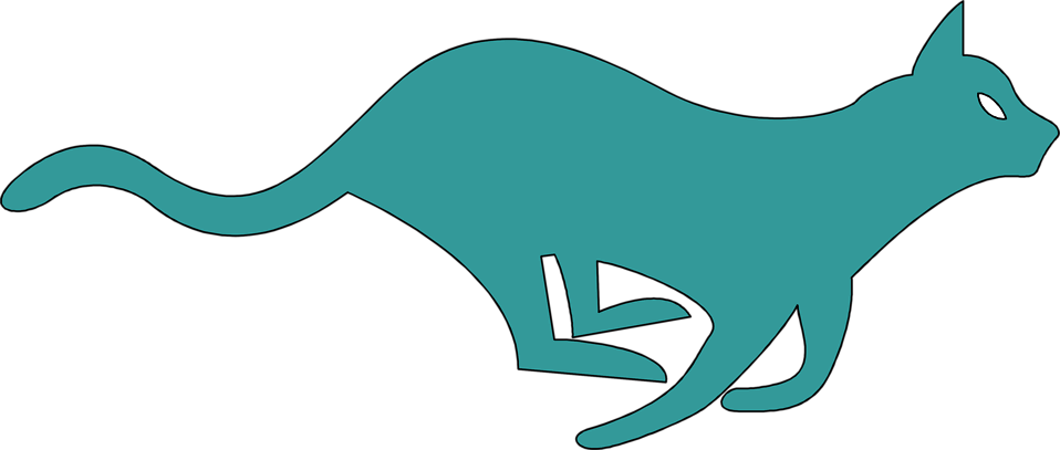 Cat running clipart
