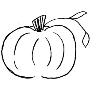 Cute Pumpkin Black And White Clipart