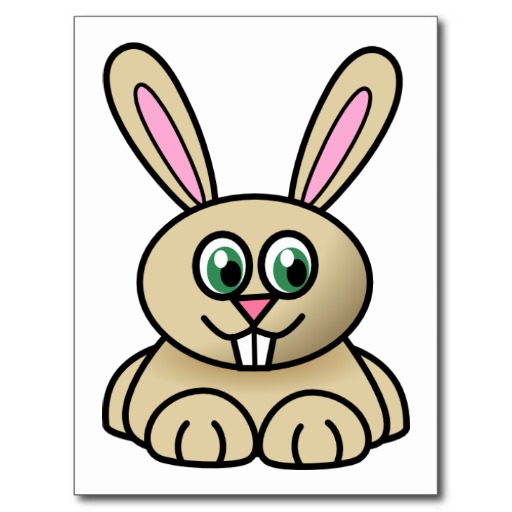 Cartoon Baby Rabbits Cute Cartoon Rabbit Postcard - Litle Pups
