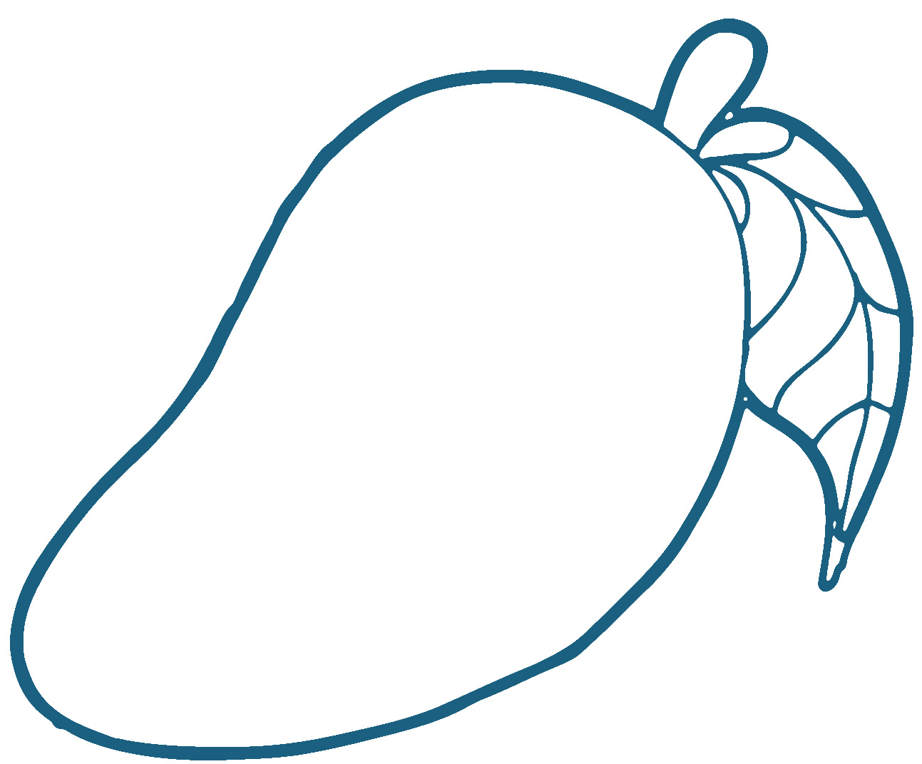 Mango Black White Clipart