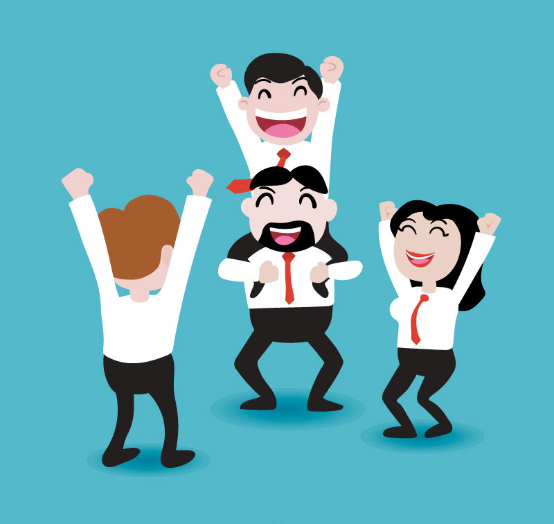 Business team cheering cartoon vector material business,team ...