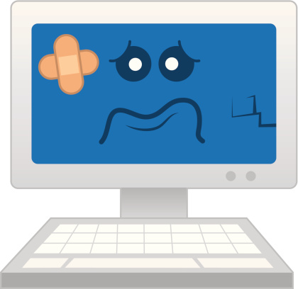 Sick Computer Cartoon Clip Art, Vector Images & Illustrations