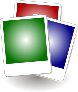 photo blue green red polaroid - vector Clip Art