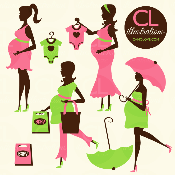 Baby bump silhouette clip art