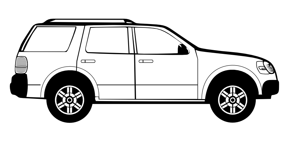 Car clipart black and white