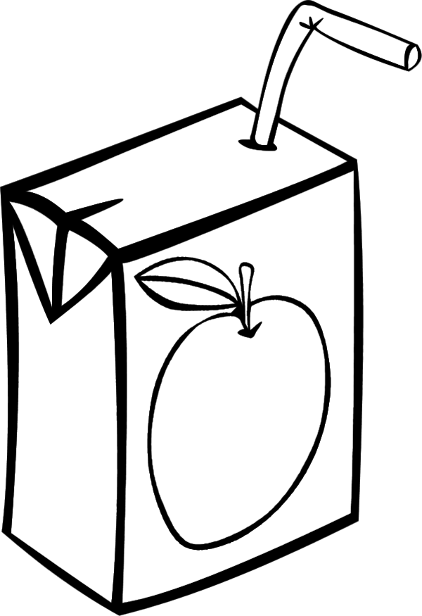 Apple juice clipart black and white