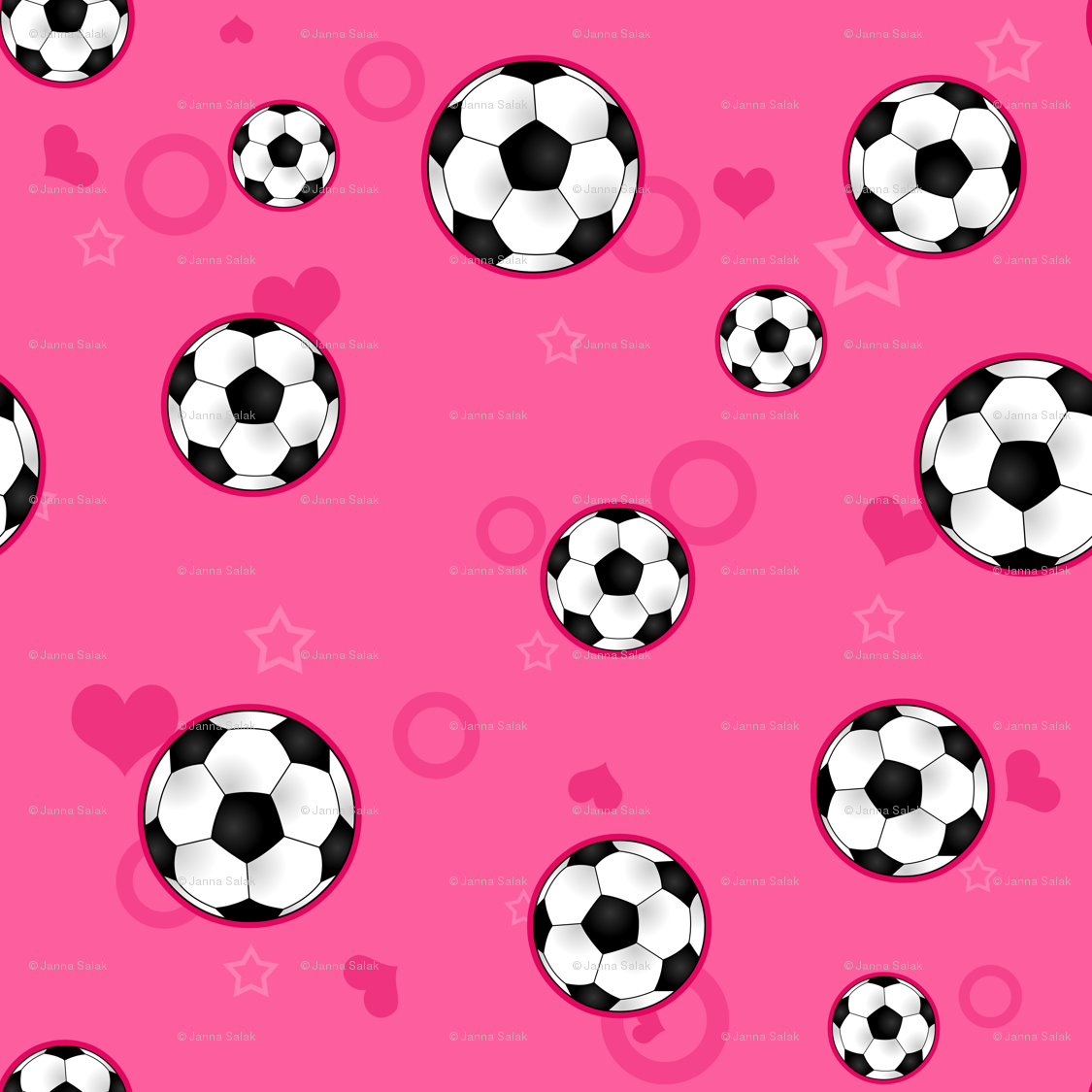Soccer Ball Pattern Pink wallpaper - jannasalak - Spoonflower