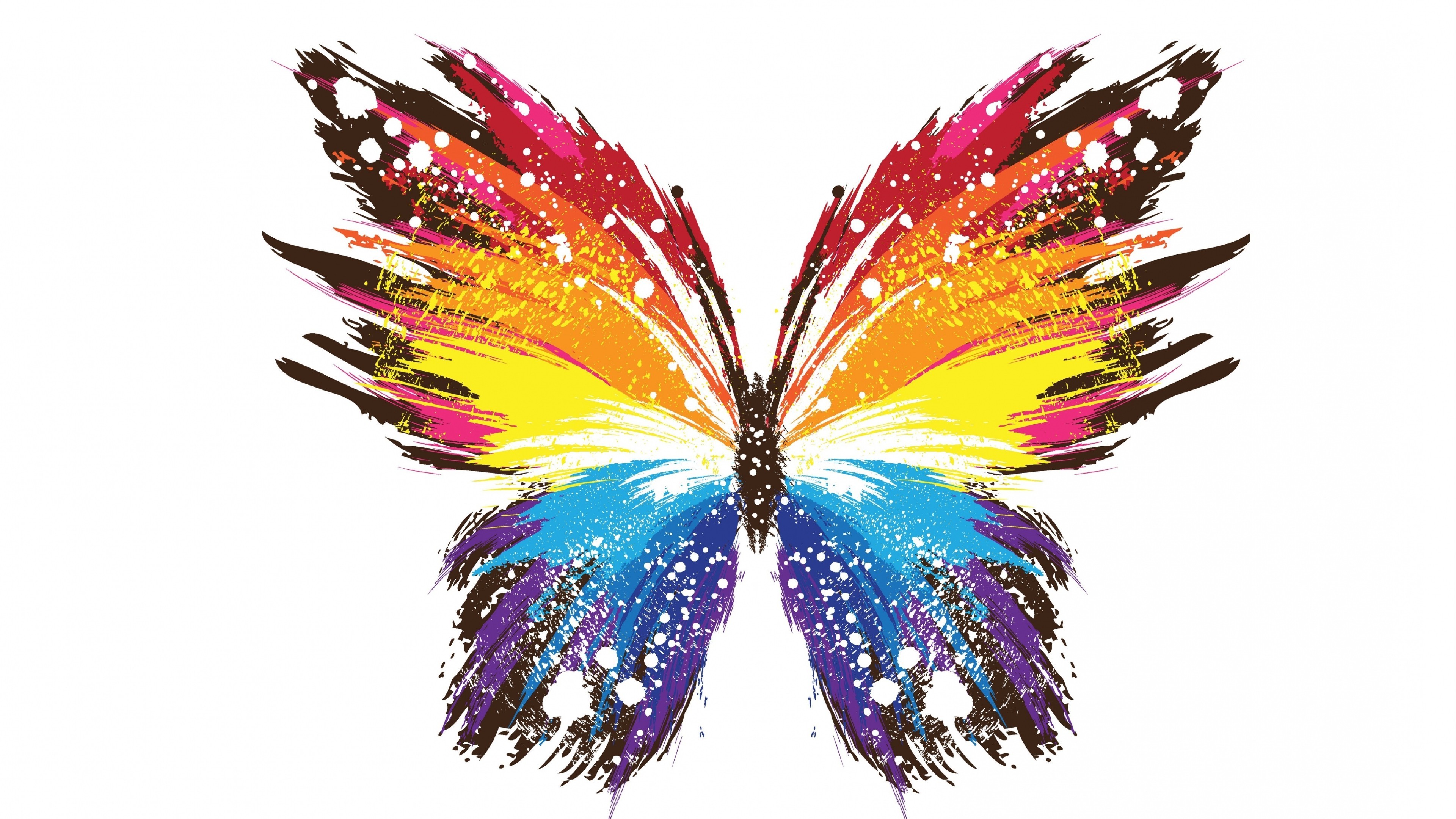 abstract, Butterfly, Paint Splatter, White Background Wallpapers ...
