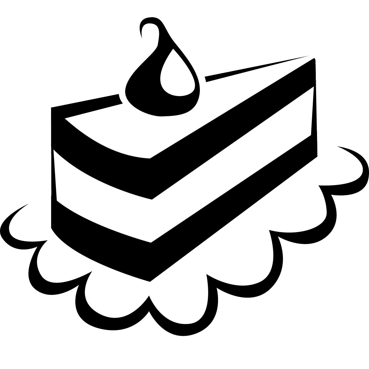 Cake black and white black and white slice of cake clip art ...