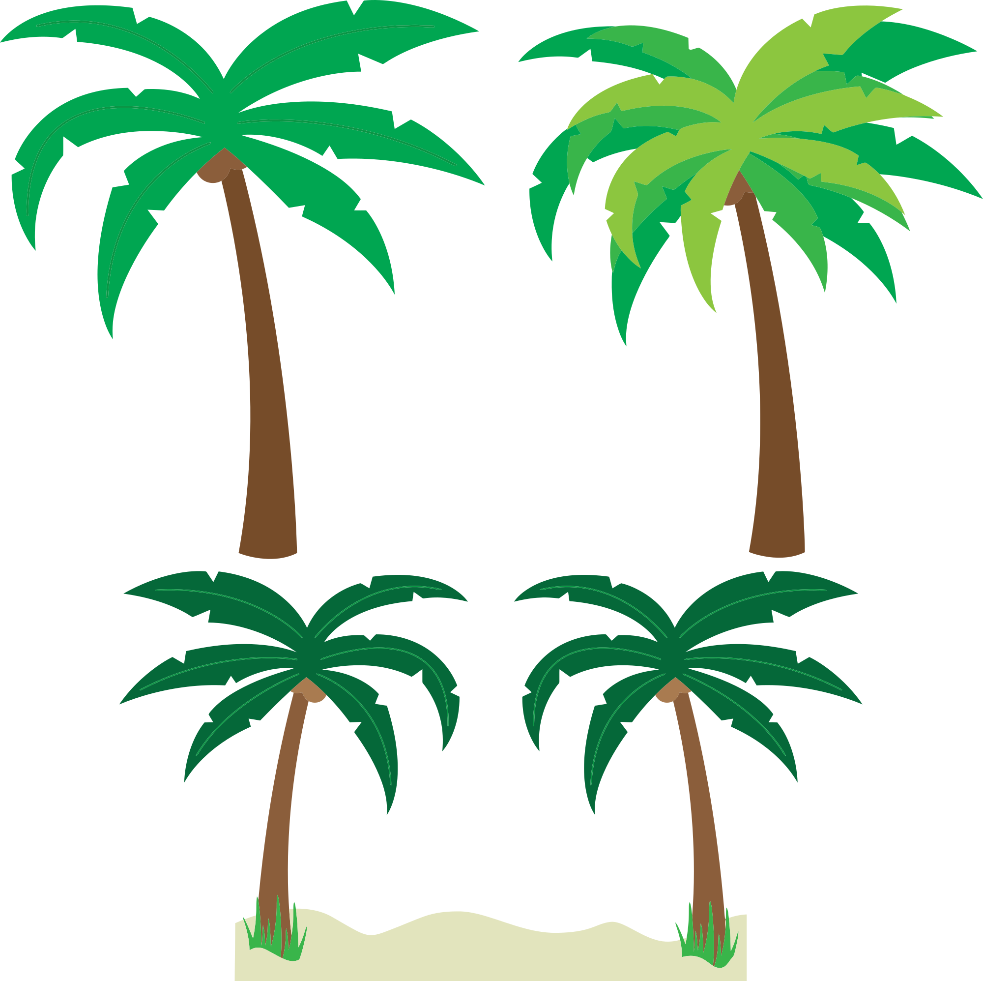 Cartoon palm trees clipart