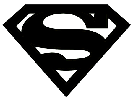 Cute Silhoutte Superman Clipart