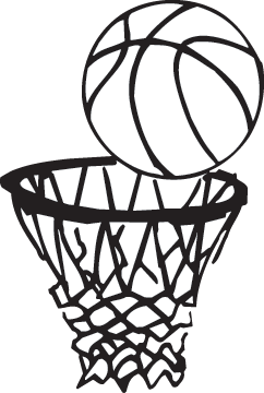 Basketball net clipart black and white