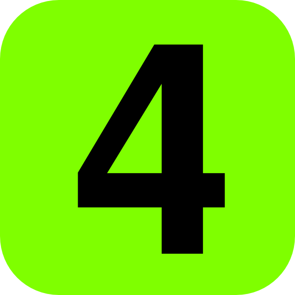 Green And Black Number 4 clip art - vector clip art online ...