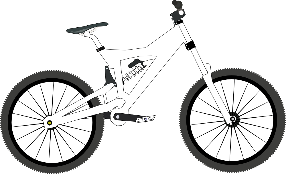 Clip Art: machovka bike downhill black white ...