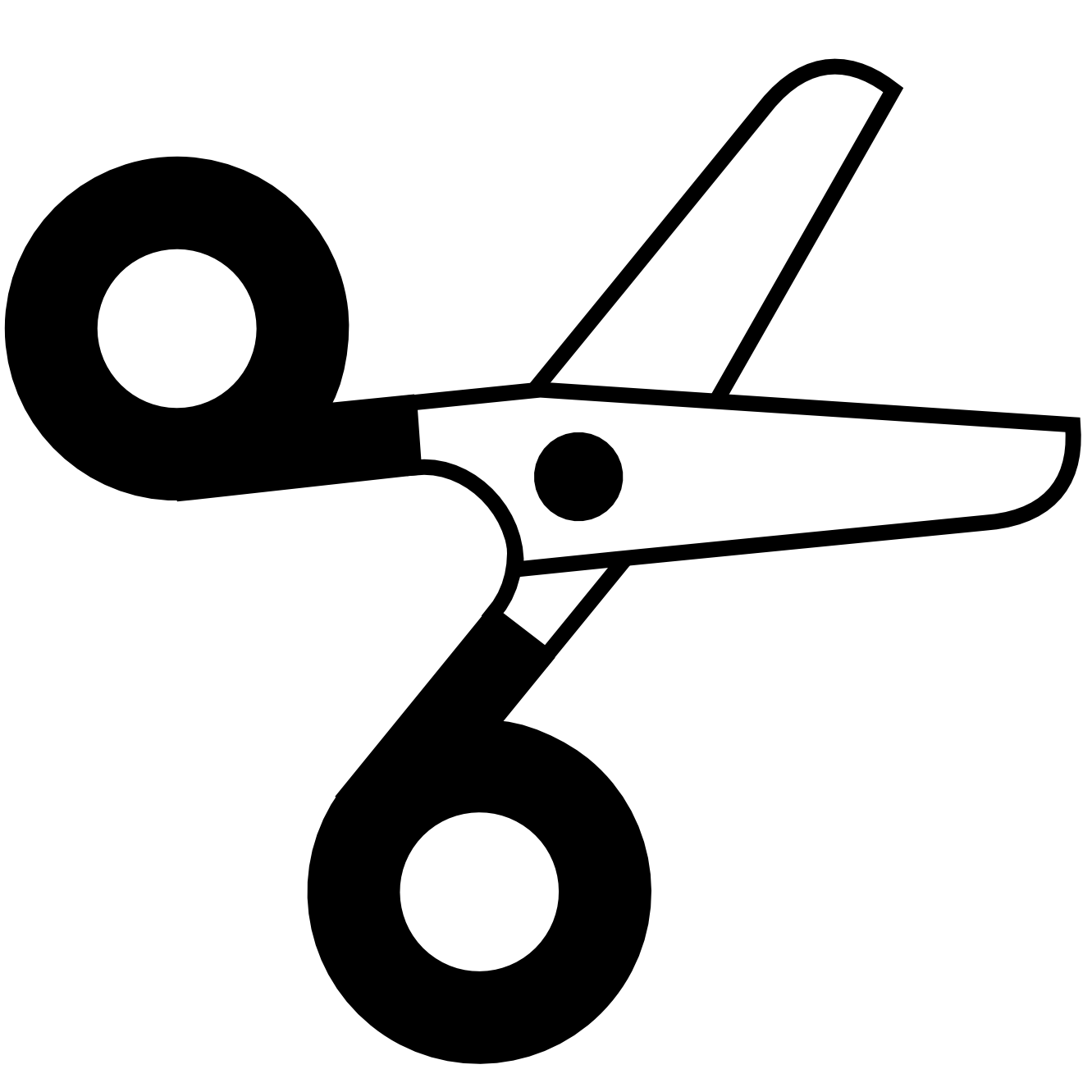 pitr scissors half open icon black white line art ...