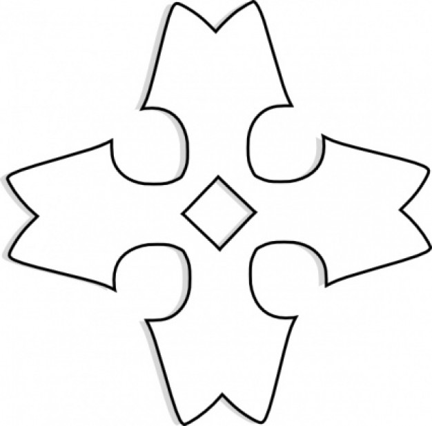 Shaded Heraldic Cross Outline clip art | Download free Vector