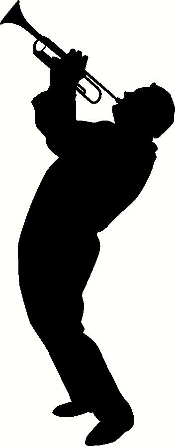 Trumpet Player Silhouette Vinyl Decal | Car Decal | Music Decals ...