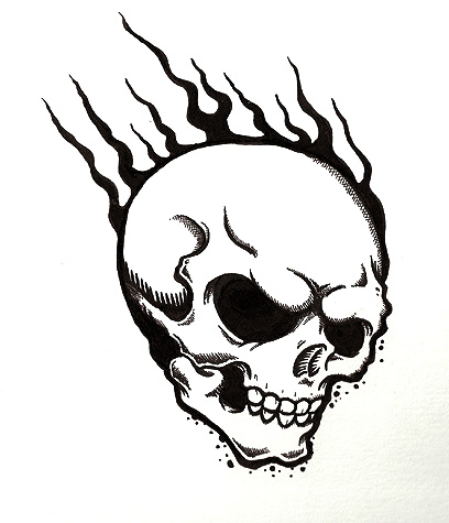 Flaming Skull