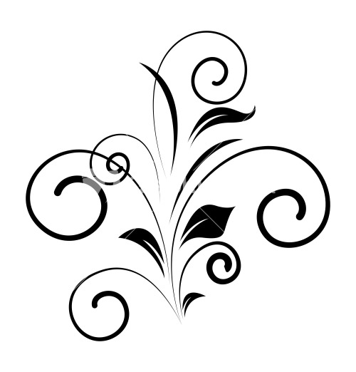 Vintage Flourish Silhouette Design Stock Image