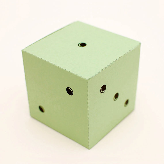 Simple dice printable DIY gift box favor box fun by proiect44