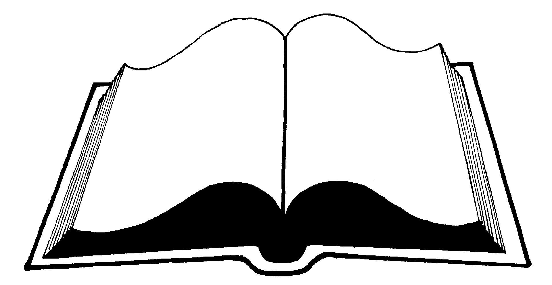 Open Book Outline Clipart - Free Clipart Images