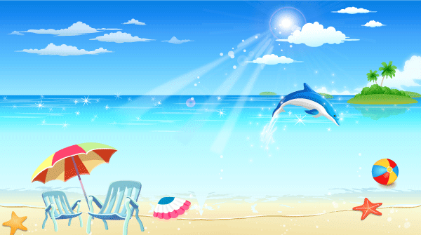 Free Seaside Resort Vector Image