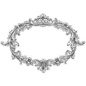 Vintage Clip Art Fancy Oval Frame