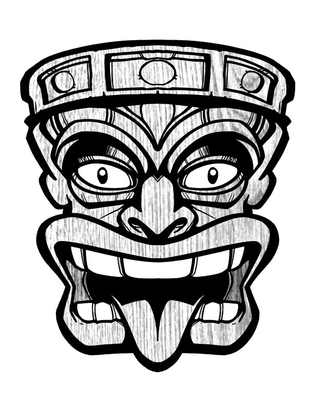 Tiki Head clip art | Tiki! | Pinterest