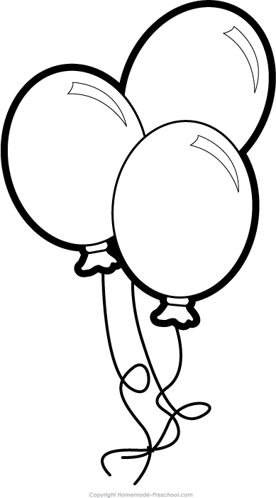Balloon Black And White Clipart