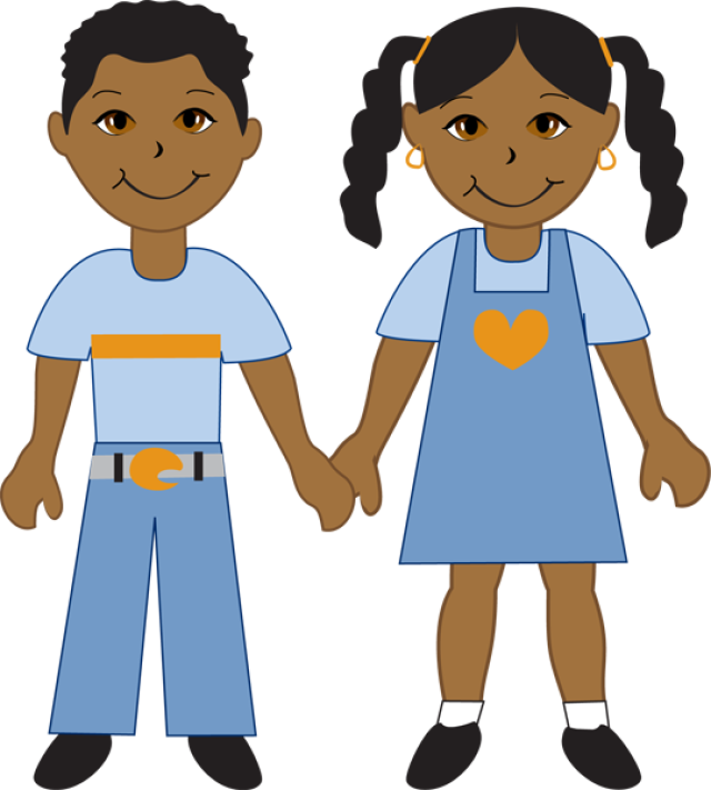 Boy girl clip art