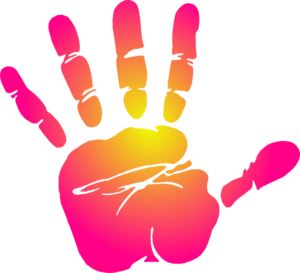 Pink Hand Print Clip Art - vector clip art online ...