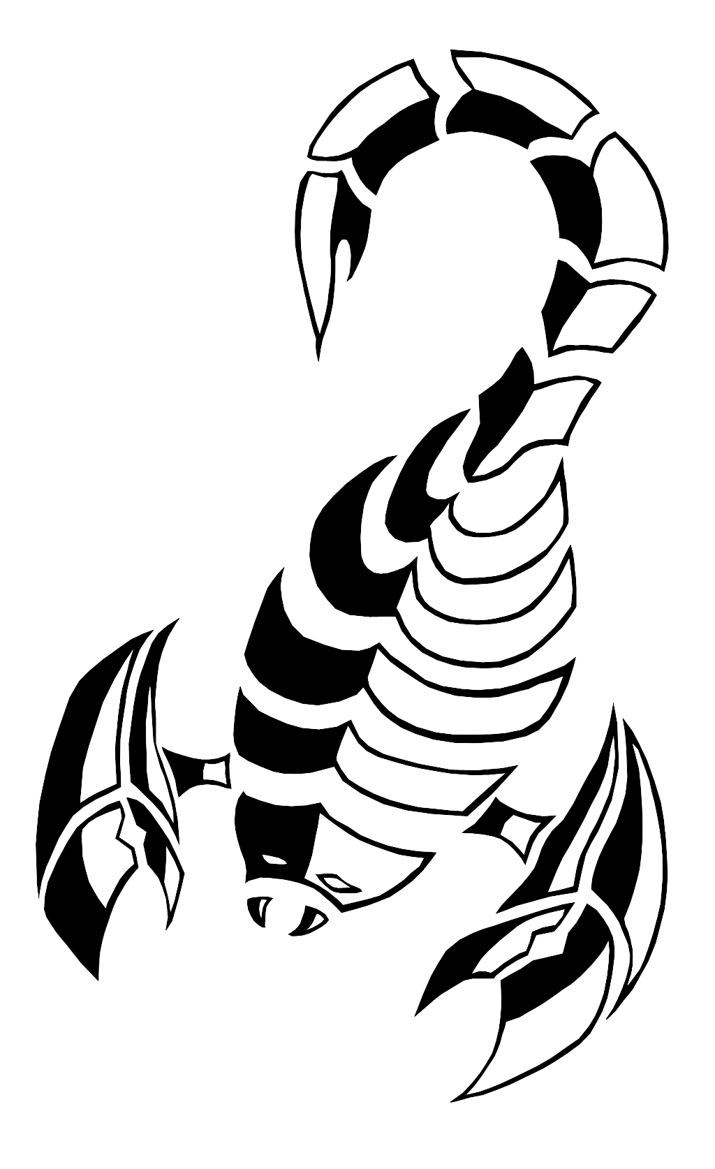 White And Black Tribal Scorpion Tattoo Design: Real Photo ...