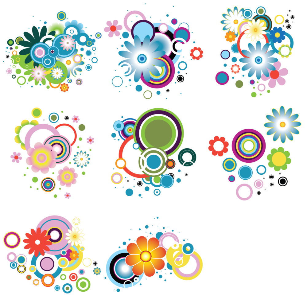30 Colorful Flower Designs Vector | DragonArtz Designs (we moved ...