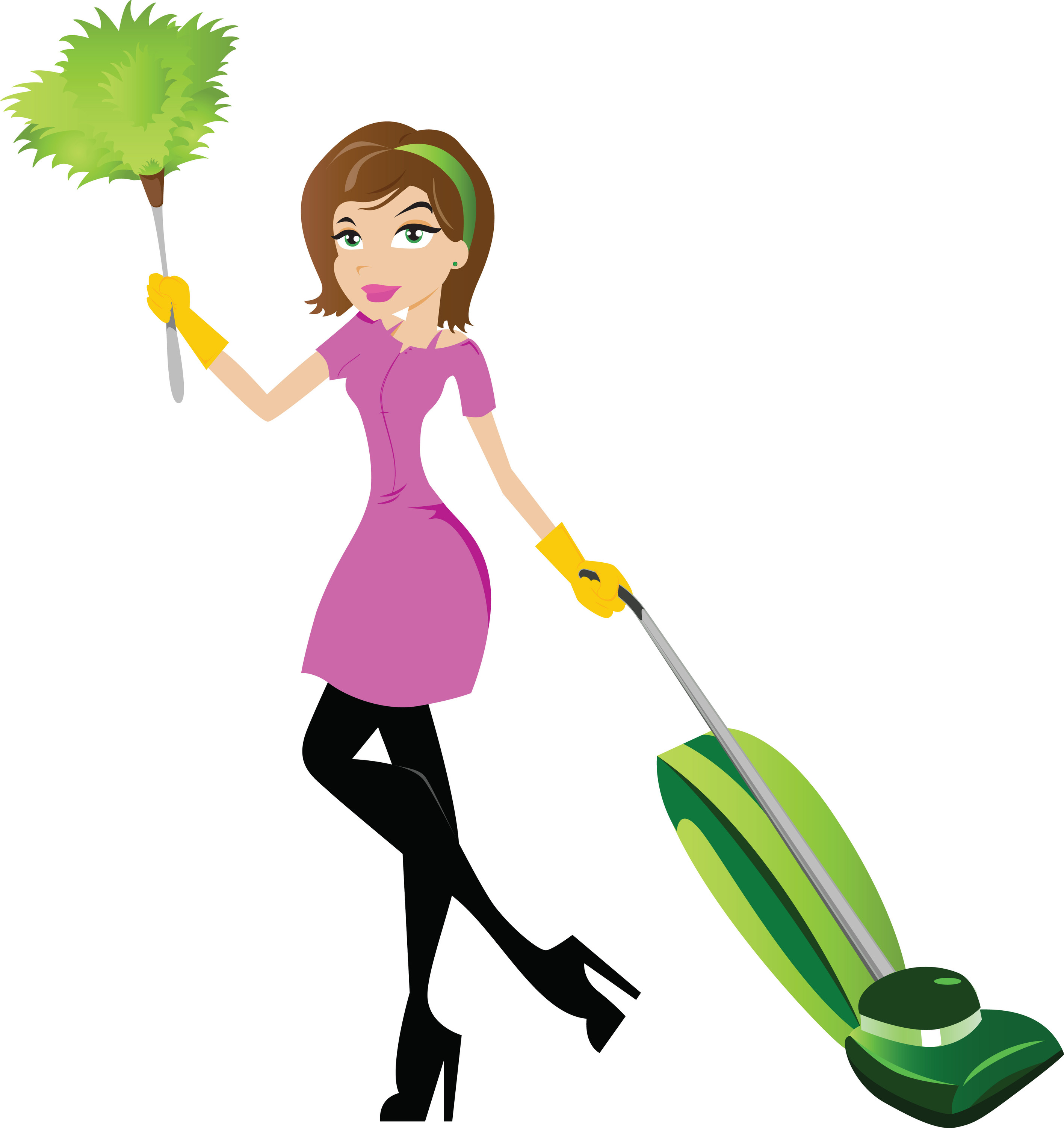 House Cleaning Of Young Woman Clipart