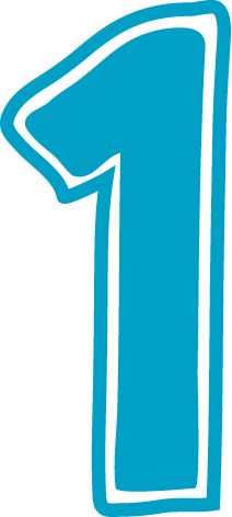 Blue number 1 clipart