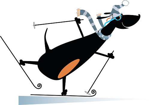 Funny Snow Skiing Clip Art Clip Art, Vector Images & Illustrations ...