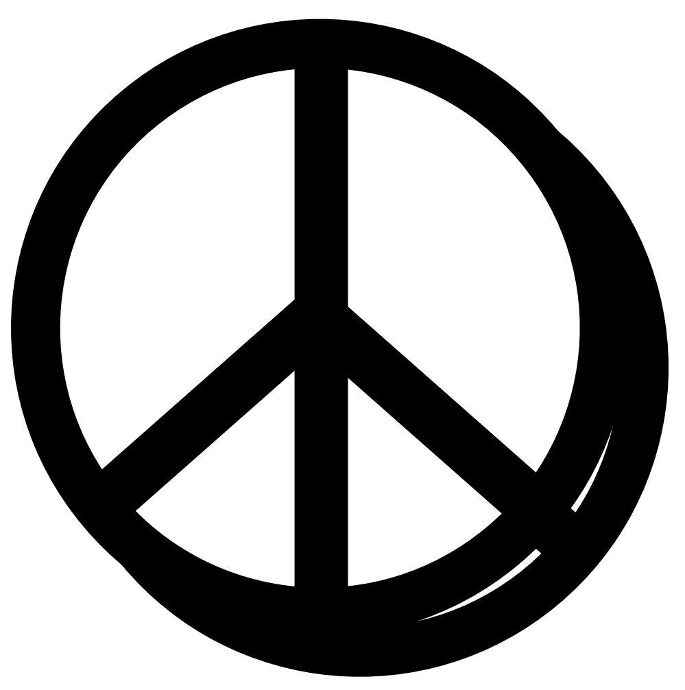 Peace Sign Black White Line Art Christmas Xmas Peace on Earth ...