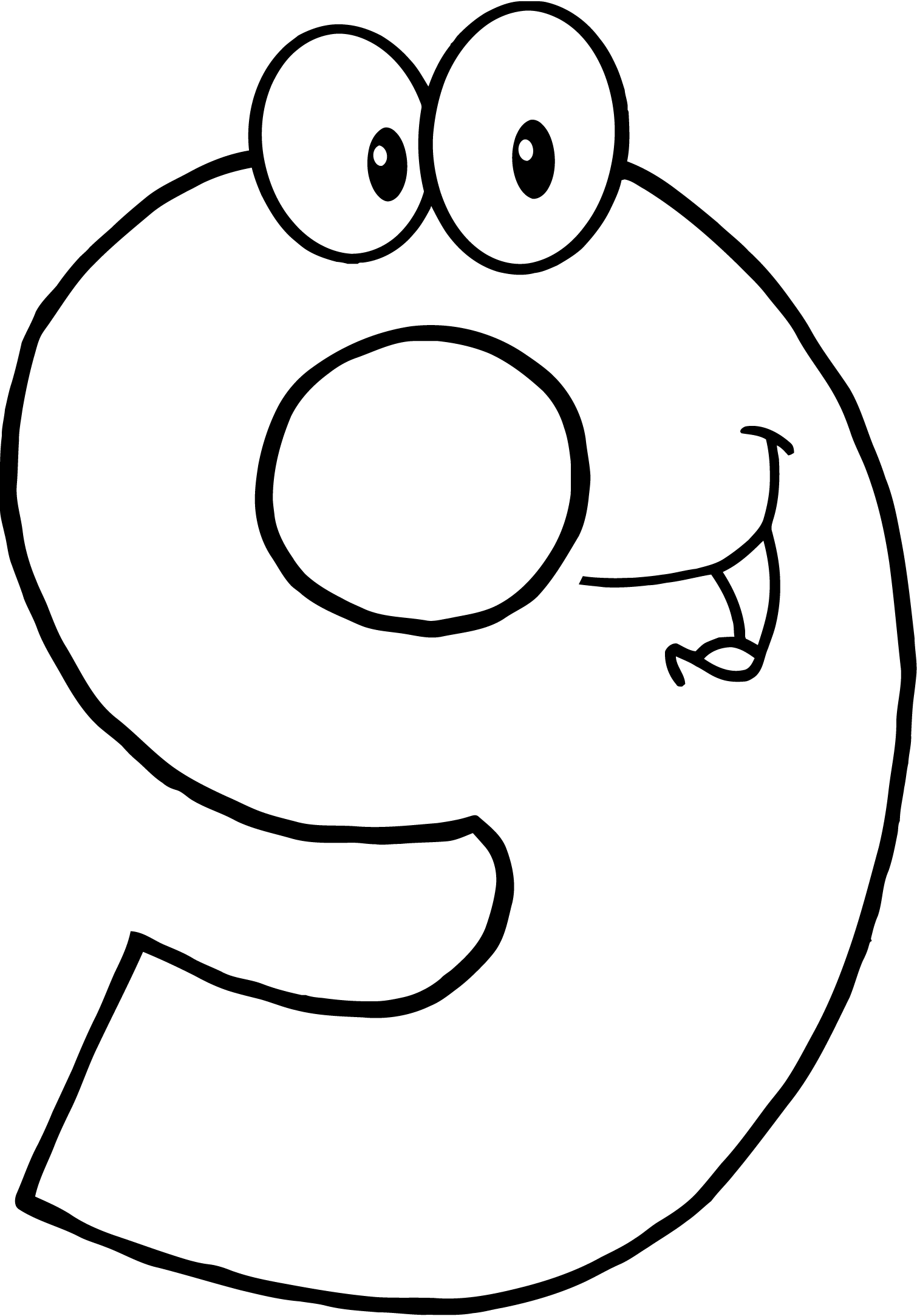 Number 9 clipart black and white