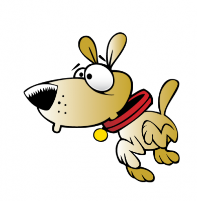 A dog running clipart