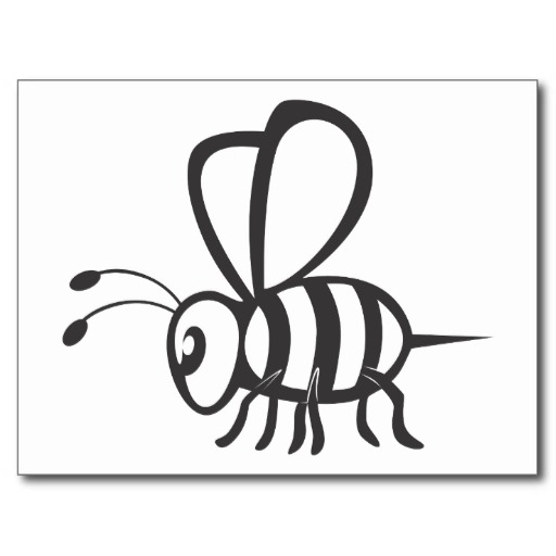 Best Photos of Honey Bee Outline - Honey Bee Black and White ...