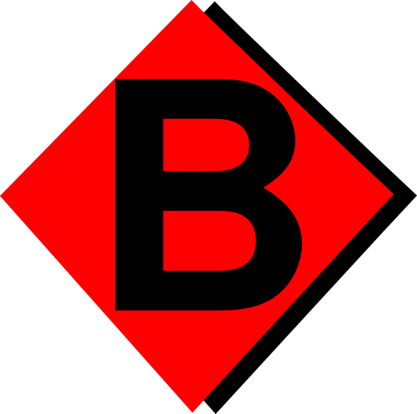 Red Diamond B Clip Art - vector clip art online ...