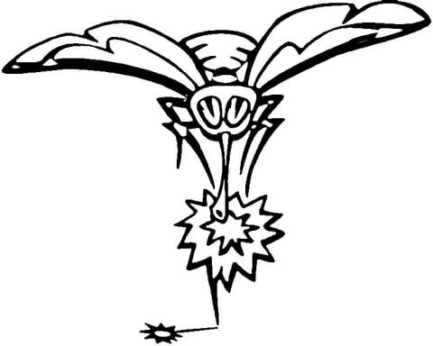 Wasp on the Flower coloring page | Free Printable Coloring Pages