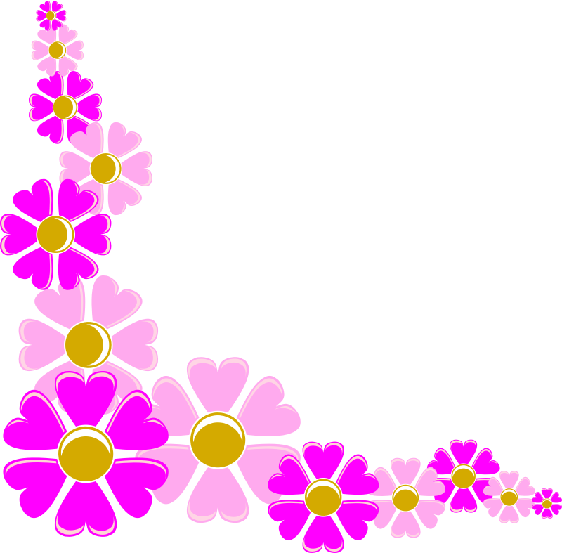 Pink Flower Frame Clipart