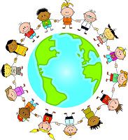Kids world flags clipart