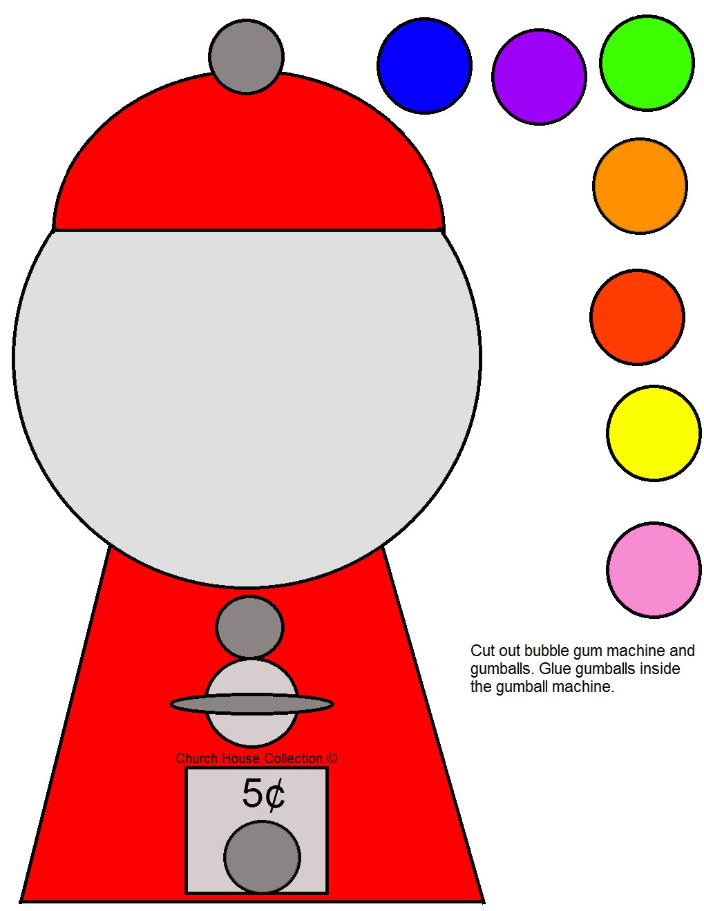 Church House Collection Blog: Gumball Machine Cut Out Craft For ...