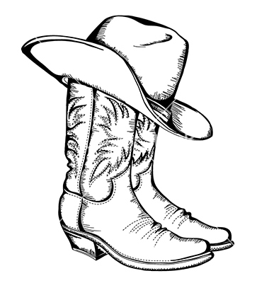 Cowboy boot logo clipart