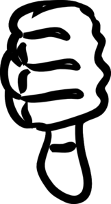 Thumbs down outline clipart